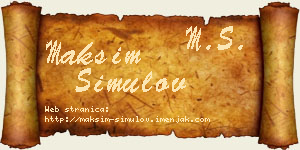 Maksim Simulov vizit kartica